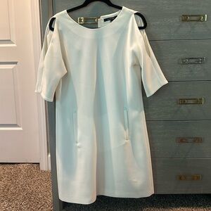 White/cream Rachel Roy cold shoulder shift dresss